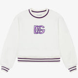 DOLCE & GABBANA PURPLE PRINT LOGO SWEATSHIRT