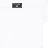 BALMAIN WHITE LOGO PATCH T SHIRT