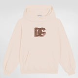 DOLCE & GABBANA SEQUIN LOGO FLEECE HOODIE