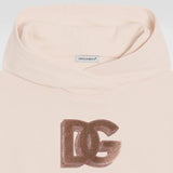 DOLCE & GABBANA SEQUIN LOGO FLEECE HOODIE