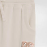DOLCE & GABBANA FLEECE SEQUIN LOGO JOGGERS