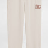 DOLCE & GABBANA FLEECE SEQUIN LOGO JOGGERS