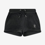 Juicy Couture Black Diamante Velour Shorts