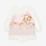 MONNALISA PUPPY BOW SWEATER DRESS