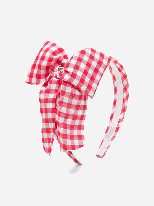 Monnalisa Red & White Hairband With Bow
