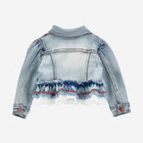 Monalisa Red Bow Denim Jacket