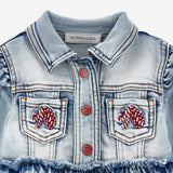 Monalisa Red Bow Denim Jacket