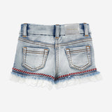 Monnalisa Denim Red Bow Shorts