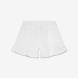 Moschino Grils White Teddy Logo Frill Shorts