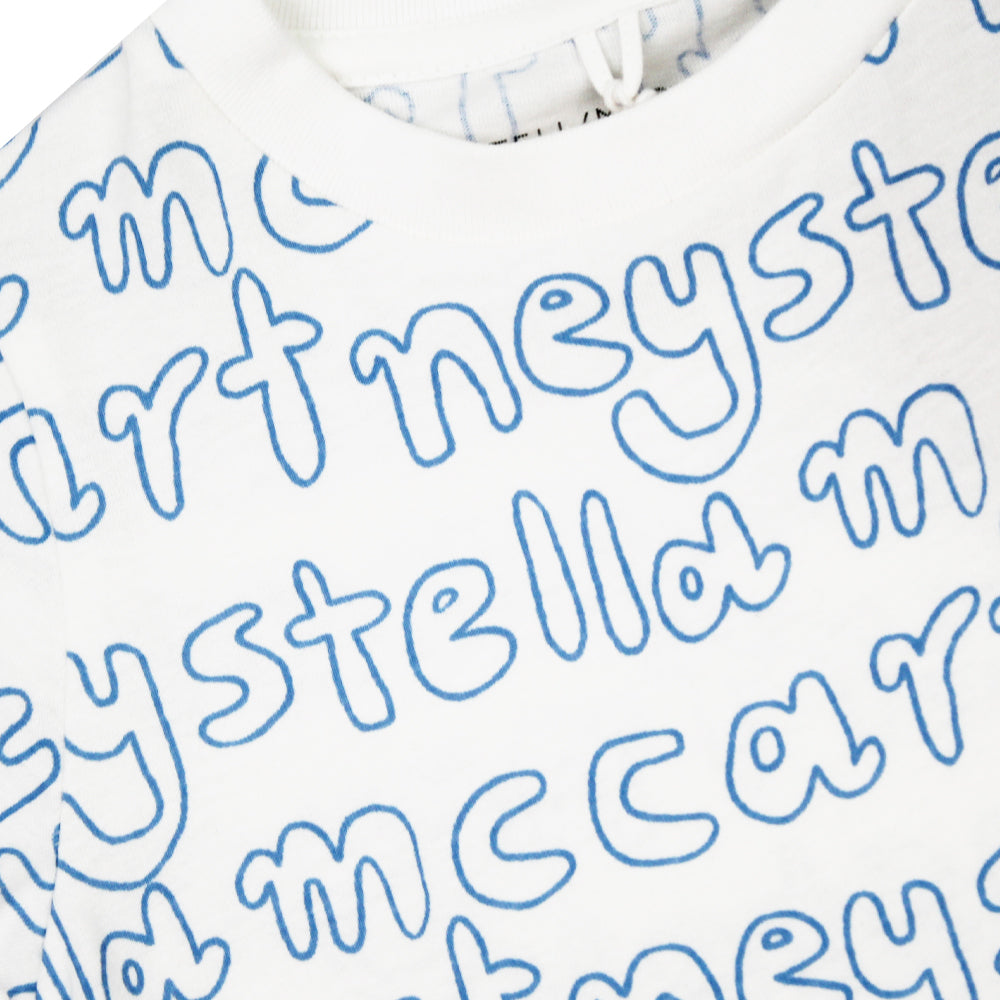 Stella McCartney All Over logo Print T-Shirt Ivory