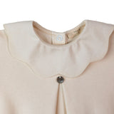 BABY GI BEIGE COTTON BABYGROW WITH PIQUE' COLLAR