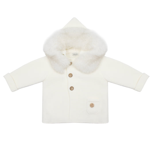 Pangasa Cream Fur Knitted Jacket