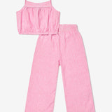 Ralph Lauren Pink Girls Stripe Trouser Set
