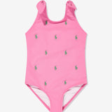 Ralph Lauren Girls Pink Logo Swimsuit