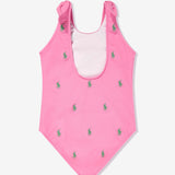 Ralph Lauren Girls Pink Logo Swimsuit