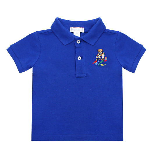 Ralph Lauren Blue Bear Logo Polo Top