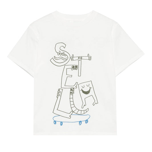 Stella McCartney Ivory T-Shirt Happy Monsters