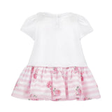 Monnalisa Rose Stripe Dress