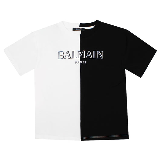 Balmain Black/White Half T-Shirt