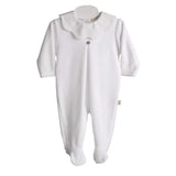 BABY GI WHITE COTTON BABYGROW WITH PIQUE' COLLAR