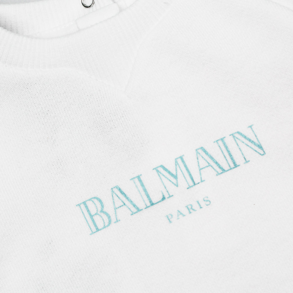 Balmain White/Blue Sweatshirt