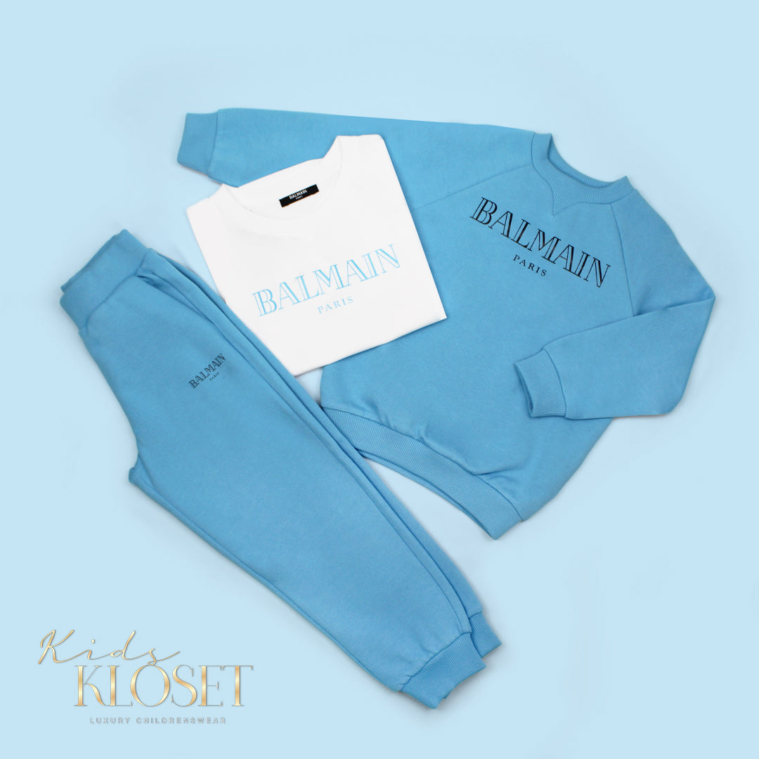 Balmain Azure Blue Sweatshirt