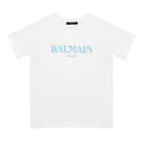 Balmain White/Blue Logo T-Shirt