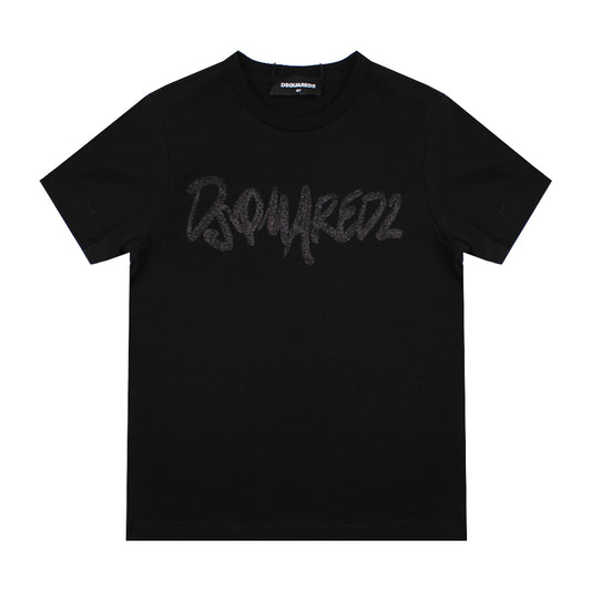 Dsquared2 Black Glitter Logo T-Shirt