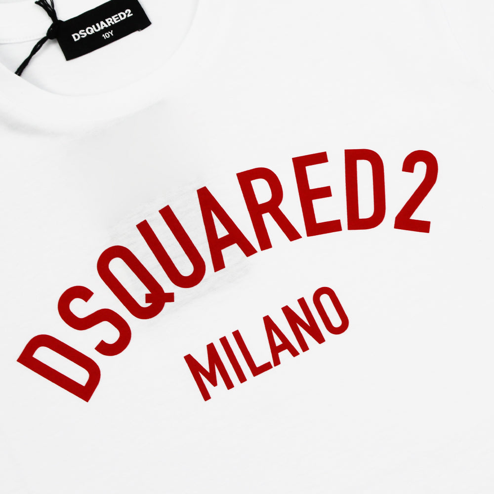 Dsquared2 White T-Shirt with Red Logo