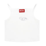 Diesel White Cropped Diamonte Top