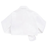 Balmain Girls White Logo Cropped Shirt