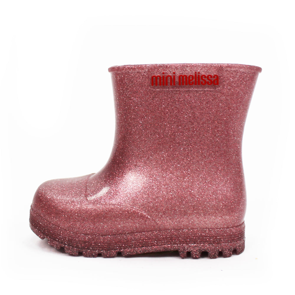 Mini Melissa Pink Glitter Baby Wellies