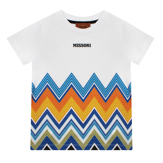 Missoni White T-Shirt with Zig Zags