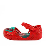 Mini Melissa Furadinha Strawberry Sandals Red/Green