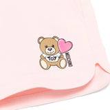 Moschino Sugar Rose Pink Teddy Heart Logo Shorts
