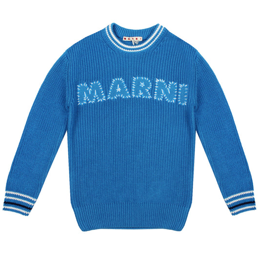 Marni Thick Knit Blue Sweatshirt