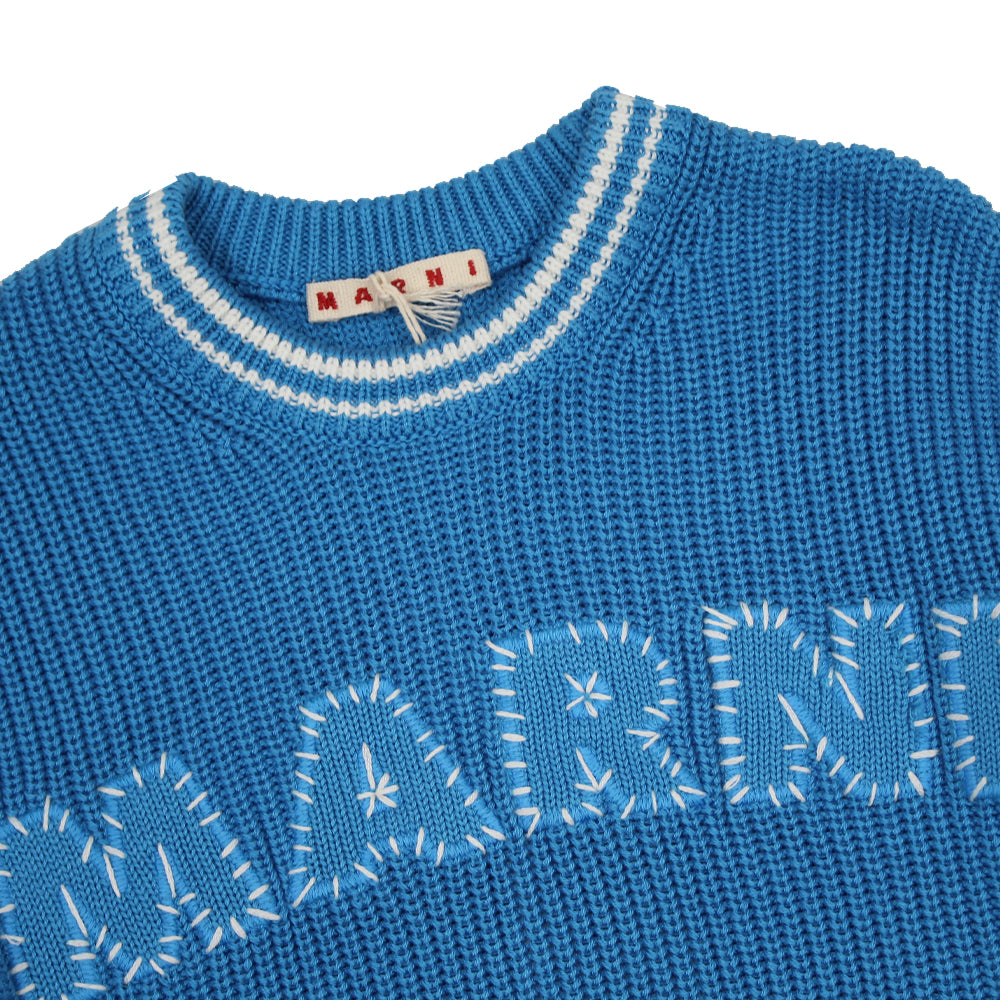 Marni Blue Chunky Knit Sweatshirt