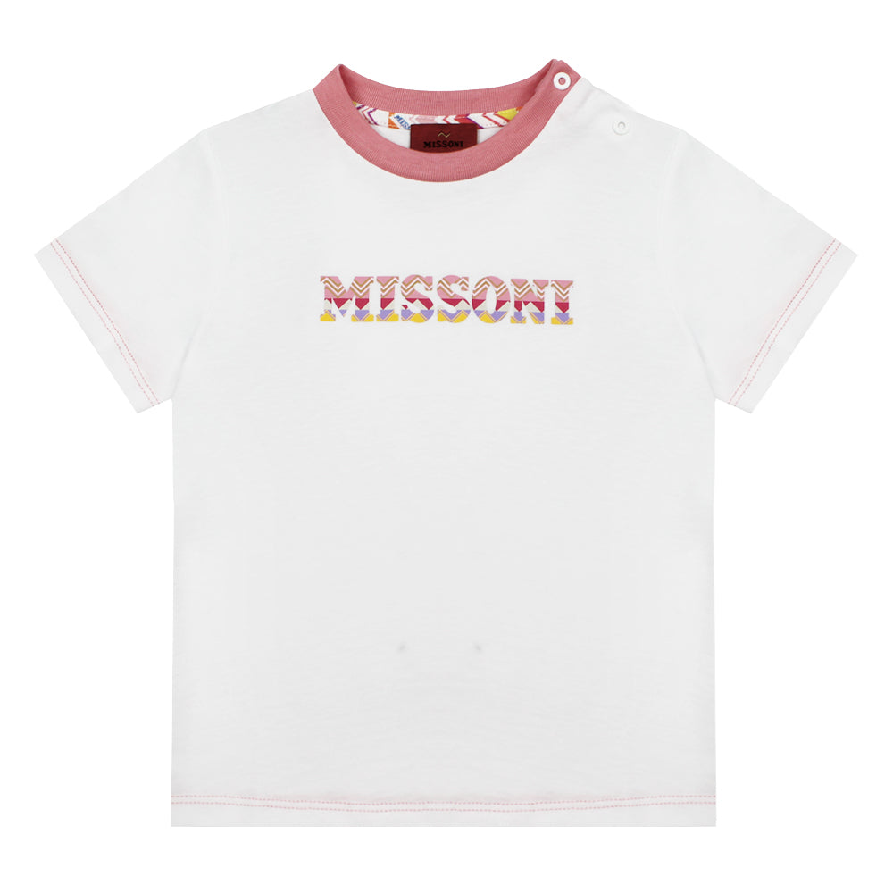 Missoni Baby T-Shirt White and Pink