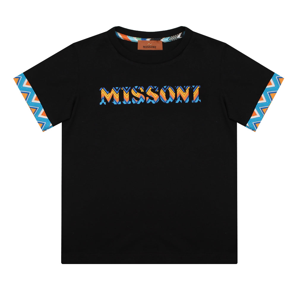 Missoni Black T-Shirt Zig Zag Trim