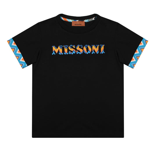 Missoni Black T-Shirt Zig Zag Trim