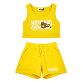Moschino Teddy Crop Top and Shorts Set Yellow