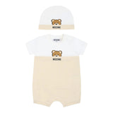 Moschino Romper & Hat Baby set Beige/White