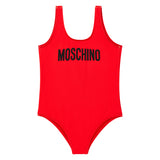Moschino Logo Swimsuit Red