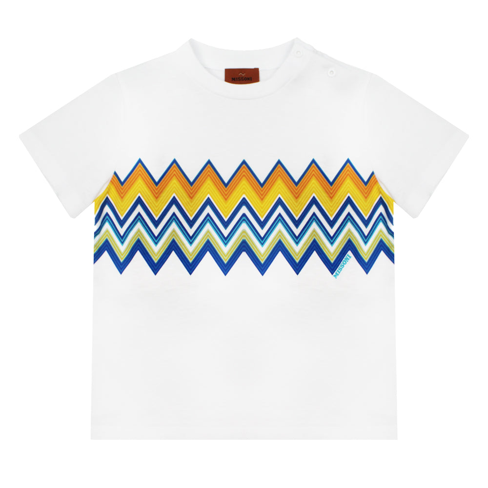 Missoni Baby White Multicolour zig zag T-Shirt