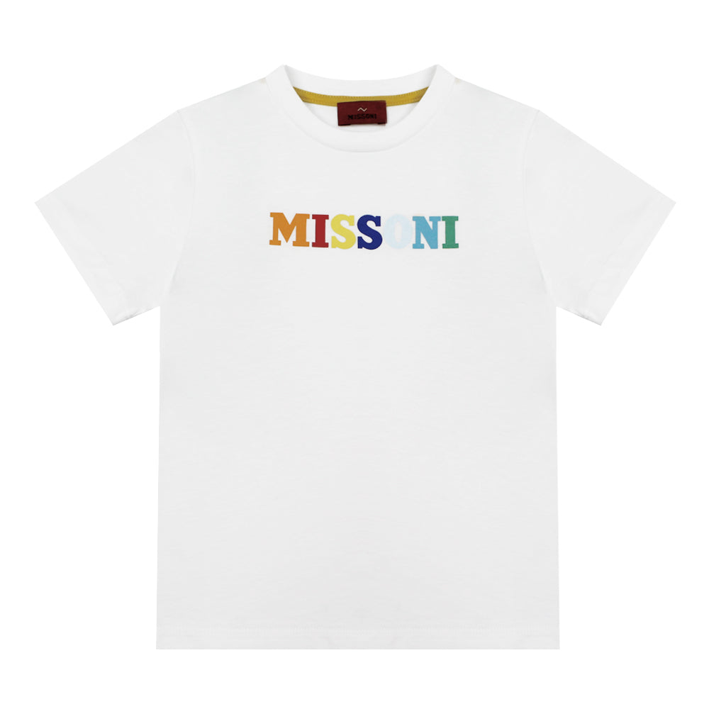 Missoni White T-Shirt Multicolour Logo