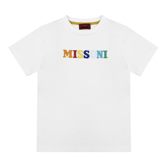 Missoni White T-Shirt Multicolour Logo