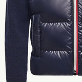 MONCLER PADDED WOOL ZIP UP CARDIGAN