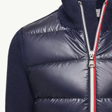 MONCLER PADDED WOOL ZIP UP CARDIGAN