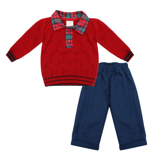 Pretty Originals Red & Navy Check Outfit