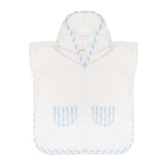 boy poncho blue stripes 6to10y